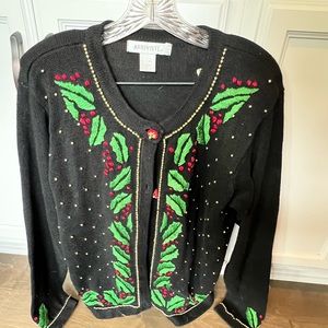 Authentic vintage ugly Christmas sweater cardigan